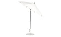 Ledge Lounger Essential Umbrella 9' Octagon Crank Auto Tilt — Black Pole-Classic Ball Finial-R099 White Fabric