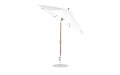 Ledge Lounger Essential Umbrella 9' Octagon Crank Auto Tilt — Bronze Pole-Classic Ball Finial-R099 White Fabric