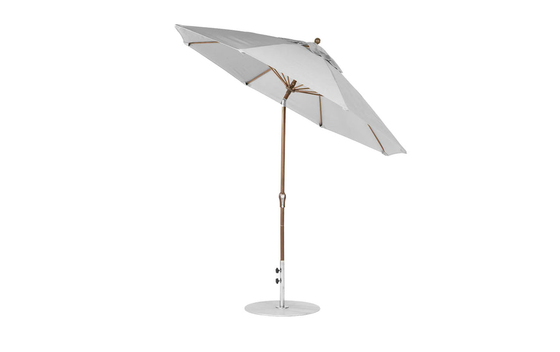 Ledge Lounger Essential Umbrella 9' Octagon Crank Auto Tilt — Bronze Pole-Classic Ball Finial-R138 Cadet Grey Fabric