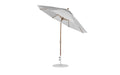 Ledge Lounger Essential Umbrella 9' Octagon Crank Auto Tilt — Bronze Pole-Classic Ball Finial-R138 Cadet Grey Fabric
