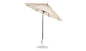 Ledge Lounger Essential Umbrella 9' Octagon Crank Auto Tilt — Black Pole-Classic Ball Finial-R126 Linen Fabric
