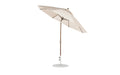 Ledge Lounger Essential Umbrella 9' Octagon Crank Auto Tilt — Bronze Pole-Classic Ball Finial-R126 Linen Fabric