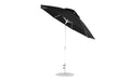 Ledge Lounger Essential Umbrella 9' Octagon Crank Auto Tilt — White Pole-Classic Ball Finial-R103 Black Fabric