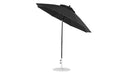 Ledge Lounger Essential Umbrella 9' Octagon Crank Auto Tilt — Black Pole-Classic Ball Finial-R103 Black Fabric