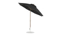 Ledge Lounger Essential Umbrella 9' Octagon Crank Auto Tilt — Bronze Pole-Classic Ball Finial-R103 Black Fabric