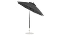 Ledge Lounger Essential Umbrella 9' Octagon Crank Auto Tilt — Black Pole-Classic Ball Finial-R164 Charcoal Grey Fabric