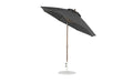 Ledge Lounger Essential Umbrella 9' Octagon Crank Auto Tilt — Bronze Pole-Classic Ball Finial-R164 Charcoal Grey Fabric