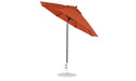 Ledge Lounger Essential Umbrella 9' Octagon Crank Auto Tilt — Black Pole-Classic Ball Finial-R104 Terracotta Fabric