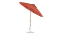 Ledge Lounger Essential Umbrella 9' Octagon Crank Auto Tilt — Bronze Pole-Classic Ball Finial-R104 Terracotta Fabric