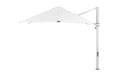 Ledge Lounger Ultra Cantilever Umbrella-10' Square — Matte Silver Pole-Stock Fabric-R099 White