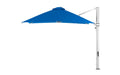Ledge Lounger Ultra Cantilever Umbrella-10' Square — Matte Silver Pole-Stock Fabric-R172 Pacific Blue