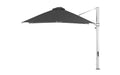 Ledge Lounger Ultra Cantilever Umbrella-10' Square — Matte Silver Pole-Stock Fabric-R164 Charcoal Grey