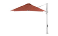 Ledge Lounger Ultra Cantilever Umbrella-10' Square — Matte Silver Pole-Stock Fabric-R104 Terracotta