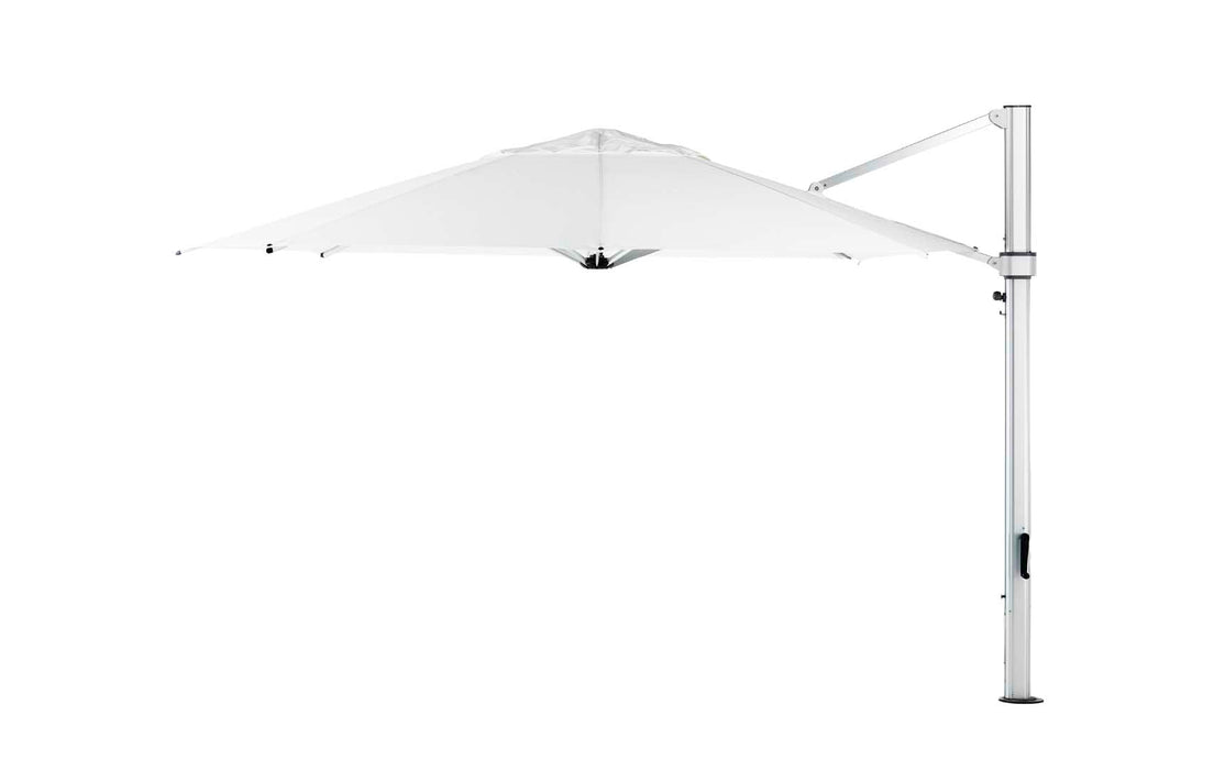 Ledge Lounger Ultra Cantilever Umbrella-13' Octagon — Matte Silver Pole-Stock Fabric-R099 White