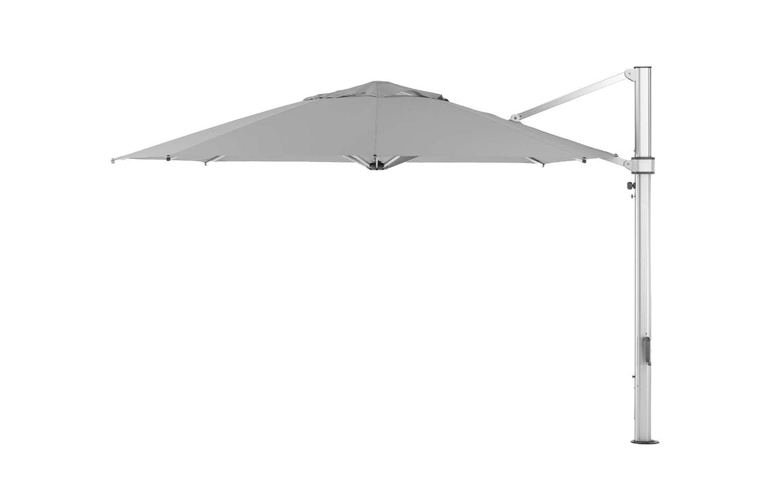 Ledge Lounger Ultra Cantilever Umbrella-13' Octagon — Matte Silver Pole-Stock Fabric-R138 Cadet Grey