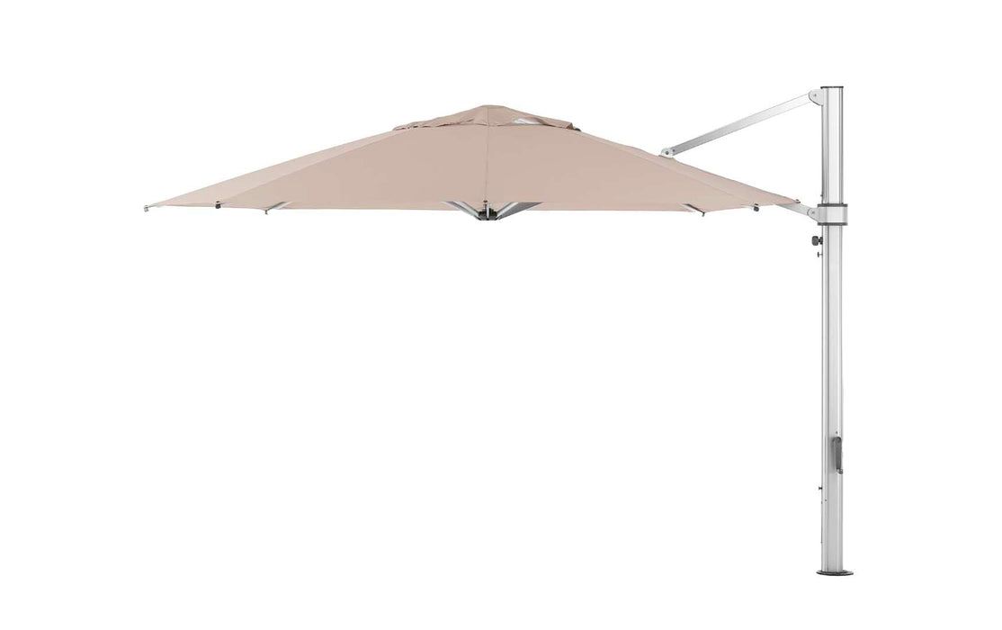 Ledge Lounger Ultra Cantilever Umbrella-13' Octagon — Matte Silver Pole-Stock Fabric-R126 Linen