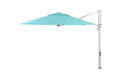 Ledge Lounger Ultra Cantilever Umbrella-13' Octagon — Matte Silver Pole-Stock Fabric-R011 Turquoise Stripe