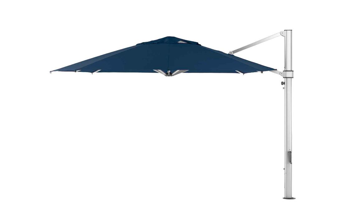 Ledge Lounger Ultra Cantilever Umbrella-13' Octagon — Matte Silver Pole-Stock Fabric-R175 Captain Navy