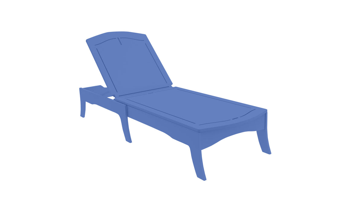 Ledge Lounger Legacy Chaise — Sky Blue Base-4634 White Fabric