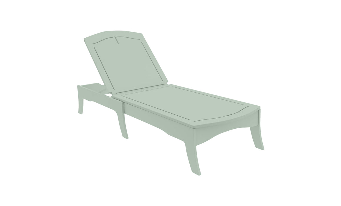 Ledge Lounger Legacy Chaise — Sage Green Base-4634 White Fabric