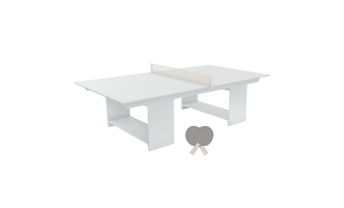 Ledge Lounger Table Tennis — White Base-Cloud Net-Gray Paddles-Cloud Accent