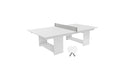 Ledge Lounger Table Tennis — White Base-Gray Net-White Paddles-Gray Accent