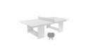 Ledge Lounger Table Tennis — White Base-Sage Green Net-Gray Paddles-Sage Green Accent