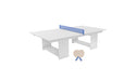 Ledge Lounger Table Tennis — White Base-Sky Blue Net-Cloud Paddles-Sky Blue Accent