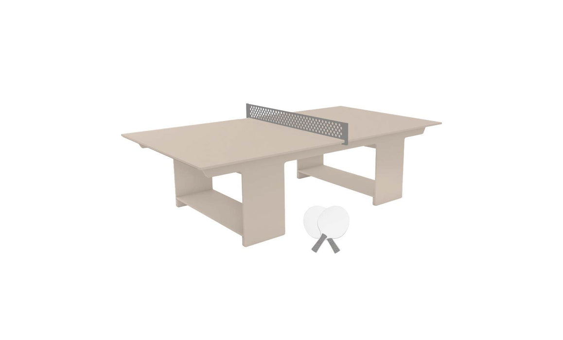 Ledge Lounger Table Tennis — Cloud Base-Gray Net-White Paddles-Gray Accent