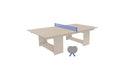 Ledge Lounger Table Tennis — Cloud Base-Sky Blue Net-Gray Paddles-Sky Blue Accent