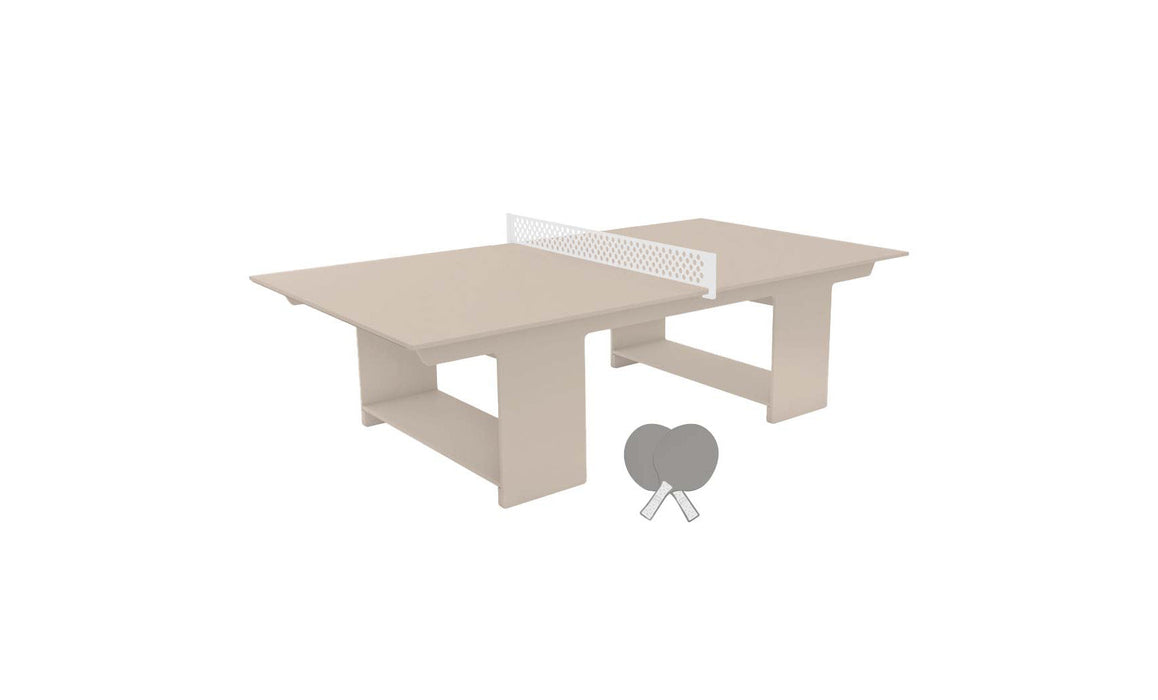 Ledge Lounger Table Tennis — Cloud Base-White Net-Gray Paddles-White Accent