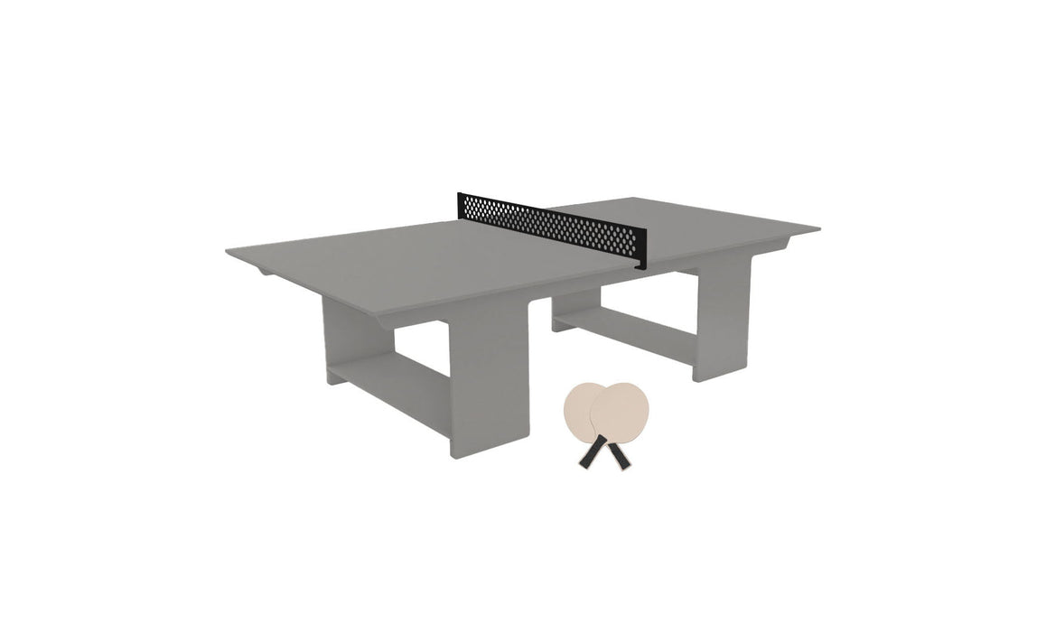 Ledge Lounger Table Tennis — Gray Base-Black Net-Cloud Paddles-Black Accent