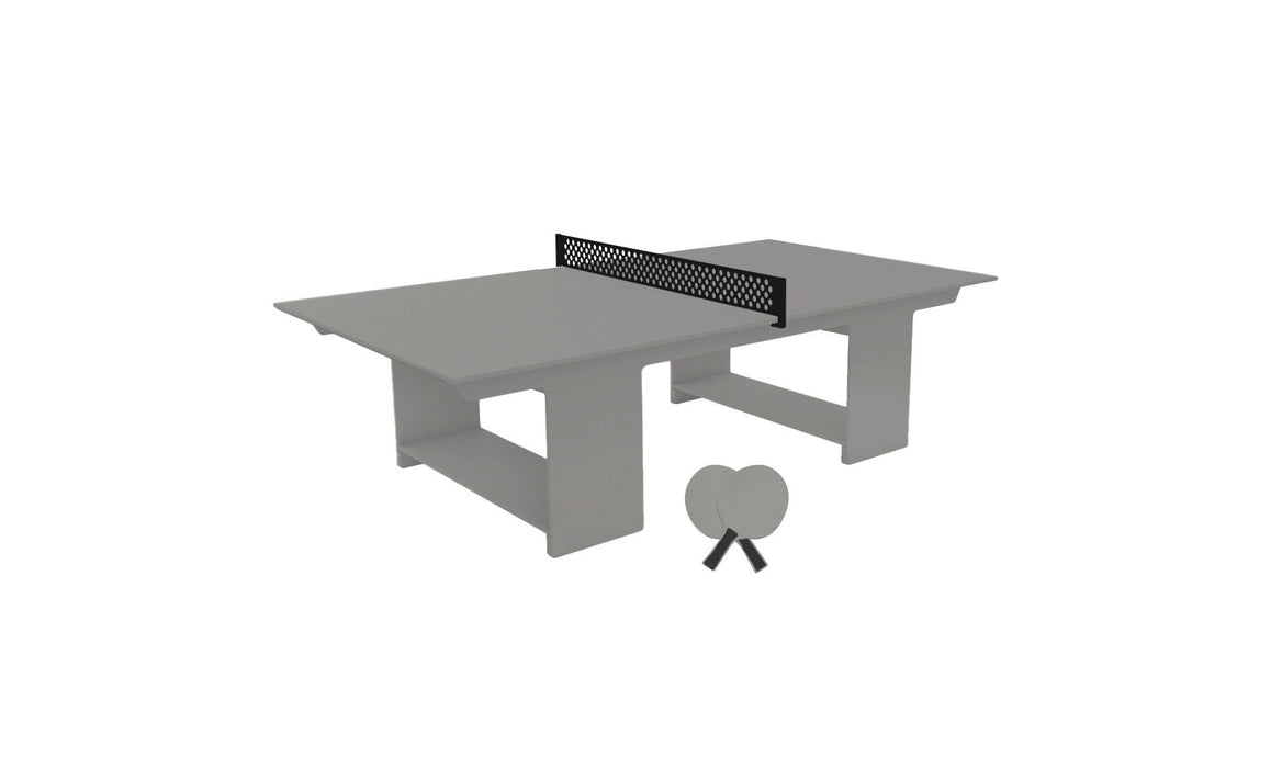 Ledge Lounger Table Tennis — Gray Base-Black Net-Gray Paddles-Black Accent