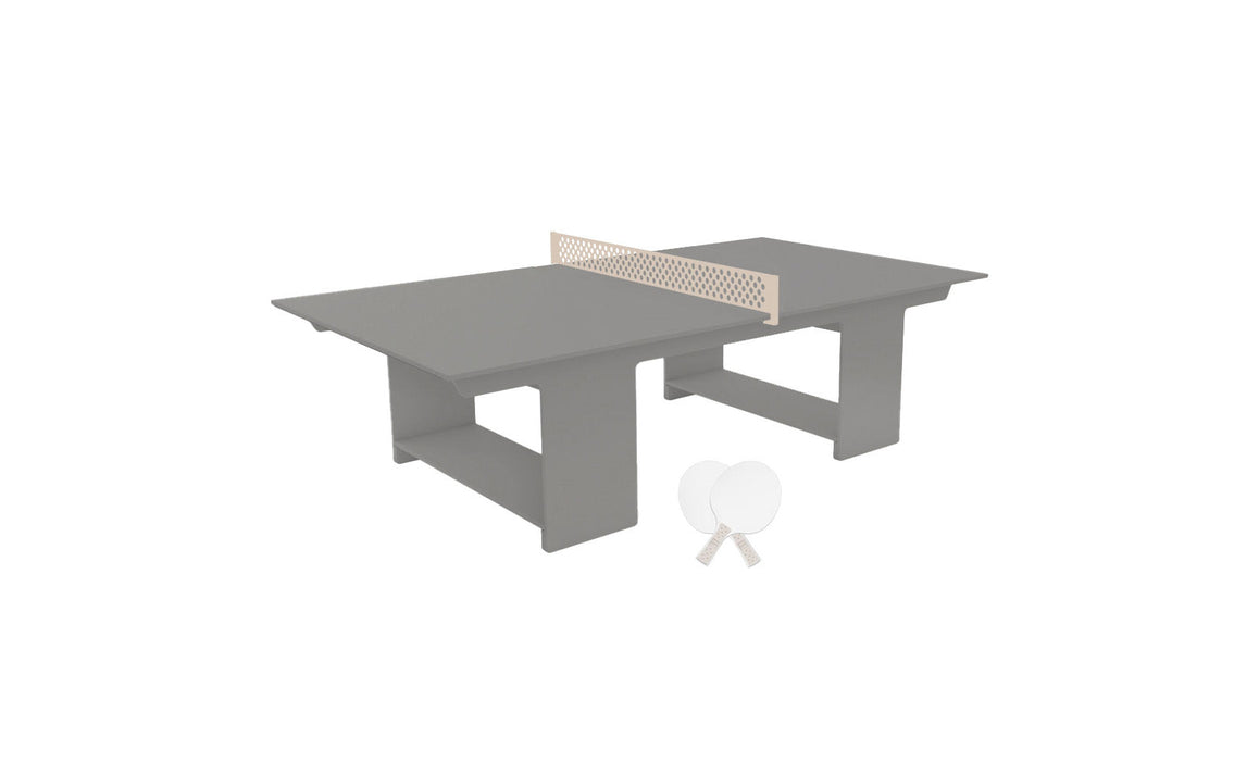 Ledge Lounger Table Tennis — Gray Base-Cloud Net-White Paddles-Cloud Accent