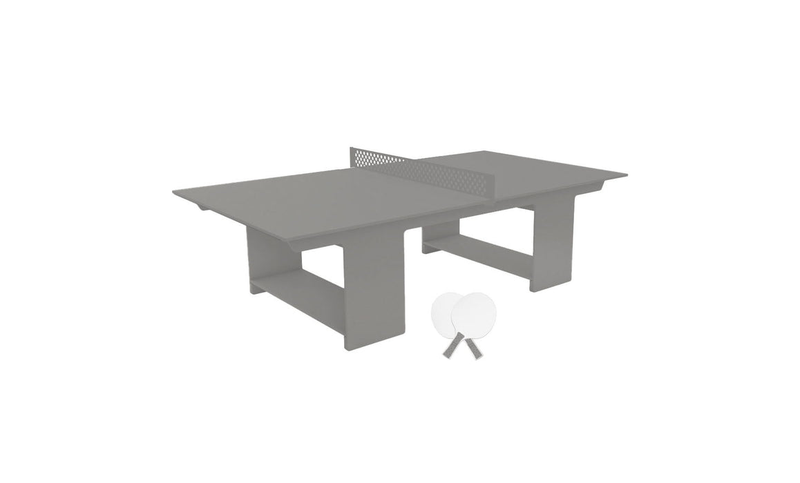 Ledge Lounger Table Tennis — Gray Base-Gray Net-White Paddles-Gray Accent