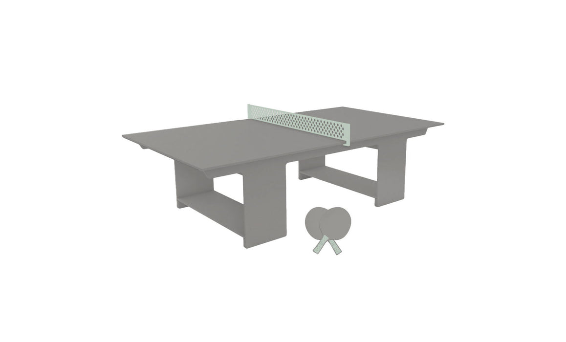 Ledge Lounger Table Tennis — Gray Base-Sage Green Net-Gray Paddles-Sage Green Accent
