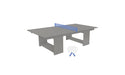 Ledge Lounger Table Tennis — Gray Base-Sky Blue Net-White Paddles-Sky Blue Accent