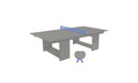 Ledge Lounger Table Tennis — Gray Base-Sky Blue Net-Gray Paddles-Sky Blue Accent