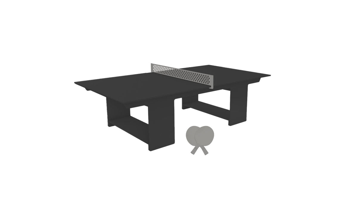 Ledge Lounger Table Tennis — Black Base-Gray Net-Gray Paddles-Gray Accent
