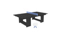Ledge Lounger Table Tennis — Black Base-Sky Blue Net-White Paddles-Sky Blue Accent