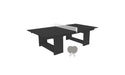 Ledge Lounger Table Tennis — Black Base-White Net-Gray Paddles-White Accent