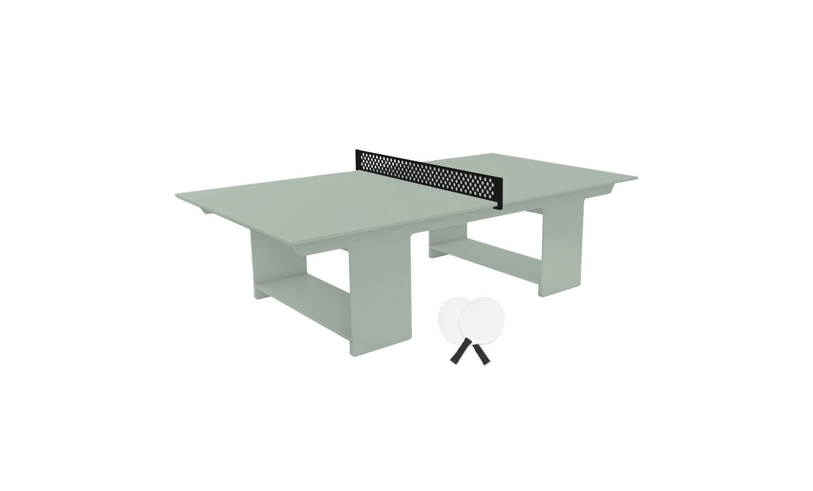 Ledge Lounger Table Tennis — Sage Green Base-Black Net-White Paddles-Black Accent