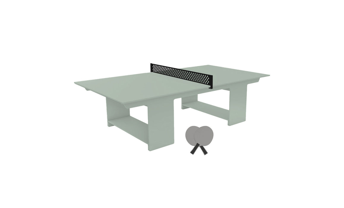 Ledge Lounger Table Tennis — Sage Green Base-Black Net-Gray Paddles-Black Accent