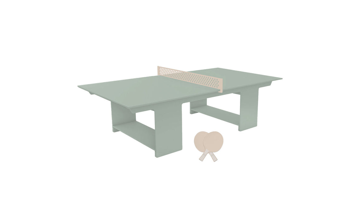 Ledge Lounger Table Tennis — Sage Green Base-Cloud Net-Cloud Paddles-Cloud Accent