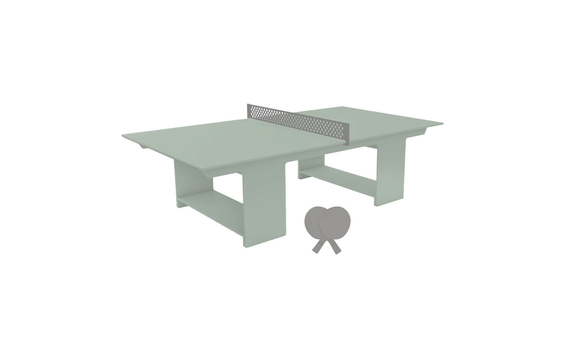 Ledge Lounger Table Tennis — Sage Green Base-Gray Net-Gray Paddles-Gray Accent