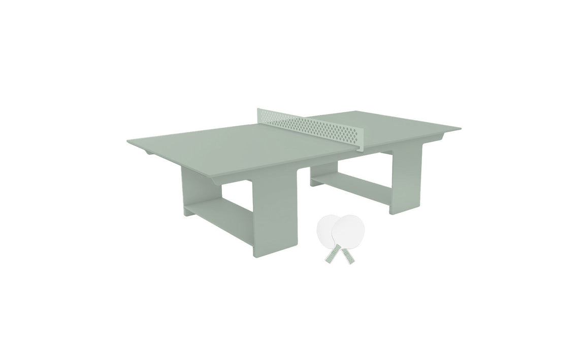 Ledge Lounger Table Tennis — Sage Green Base-Sage Green Net-White Paddles-Sage Green Accent