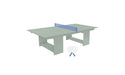 Ledge Lounger Table Tennis — Sage Green Base-Sky Blue Net-White Paddles-Sky Blue Accent
