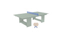Ledge Lounger Table Tennis — Sage Green Base-Sky Blue Net-Cloud Paddles-Sky Blue Accent