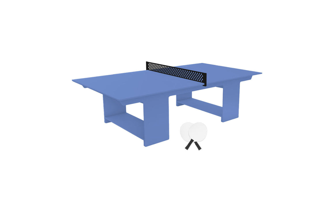 Ledge Lounger Table Tennis — Sky Blue Base-Black Net-White Paddles-Black Accent