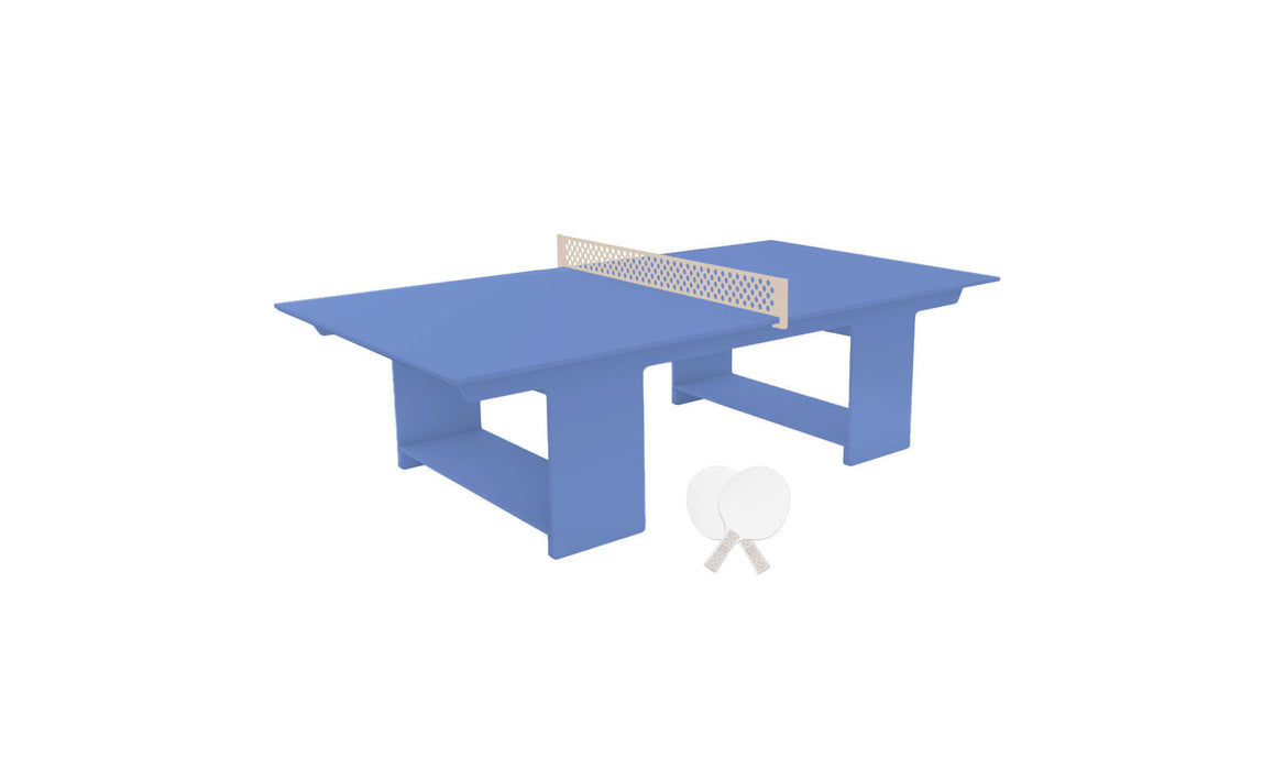 Ledge Lounger Table Tennis — Sky Blue Base-Cloud Net-White Paddles-Cloud Accent